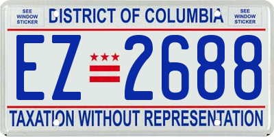 DC license plate EZ2688