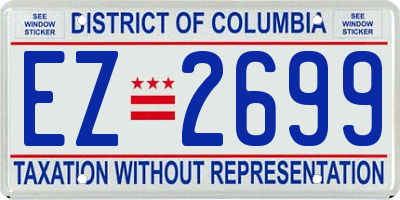 DC license plate EZ2699