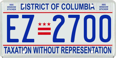 DC license plate EZ2700