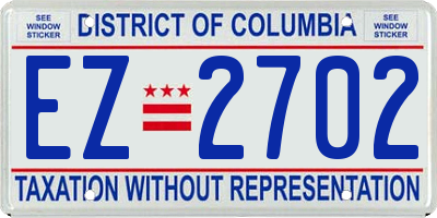 DC license plate EZ2702