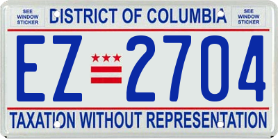 DC license plate EZ2704