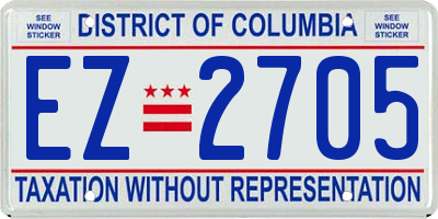 DC license plate EZ2705