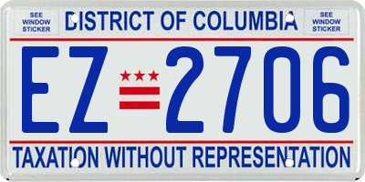 DC license plate EZ2706