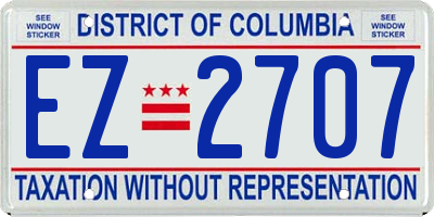 DC license plate EZ2707