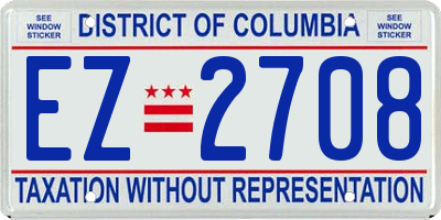 DC license plate EZ2708