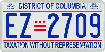 DC license plate EZ2709