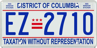 DC license plate EZ2710