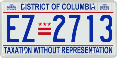 DC license plate EZ2713