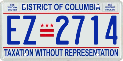 DC license plate EZ2714