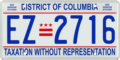 DC license plate EZ2716