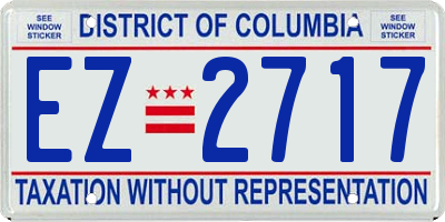 DC license plate EZ2717