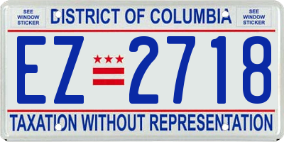 DC license plate EZ2718