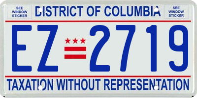 DC license plate EZ2719