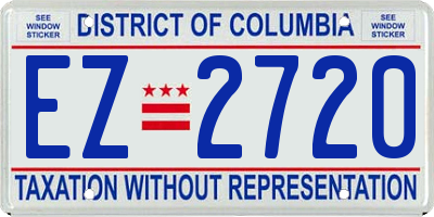 DC license plate EZ2720