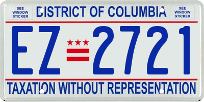 DC license plate EZ2721