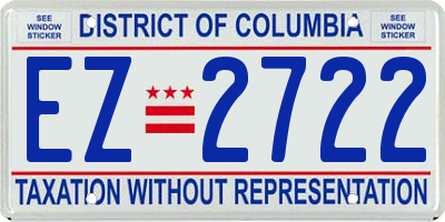 DC license plate EZ2722