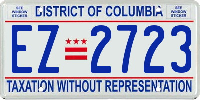 DC license plate EZ2723