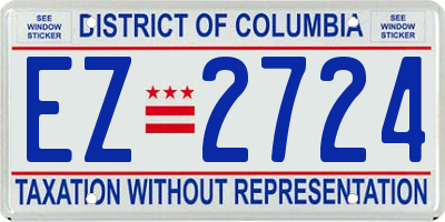 DC license plate EZ2724