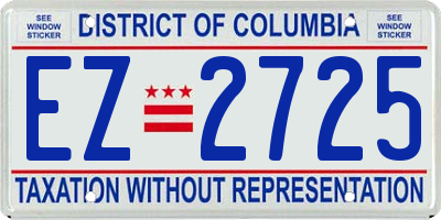 DC license plate EZ2725