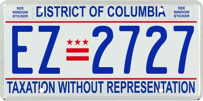 DC license plate EZ2727