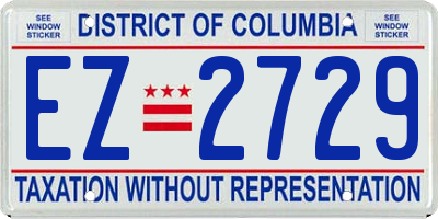 DC license plate EZ2729