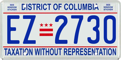 DC license plate EZ2730