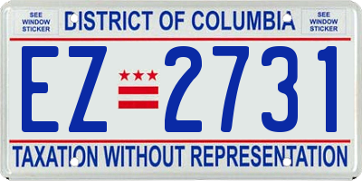 DC license plate EZ2731