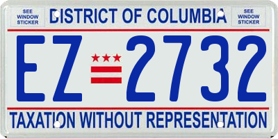 DC license plate EZ2732