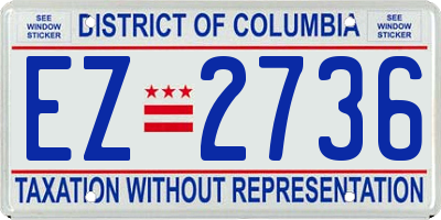 DC license plate EZ2736