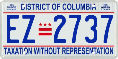 DC license plate EZ2737