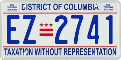 DC license plate EZ2741