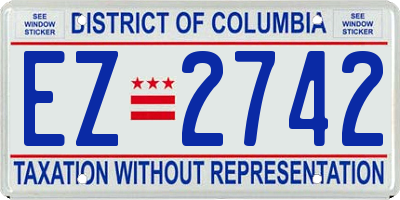 DC license plate EZ2742