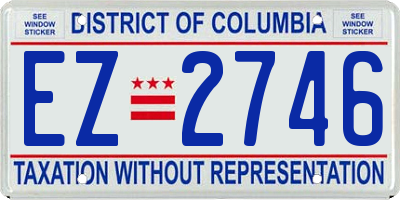 DC license plate EZ2746