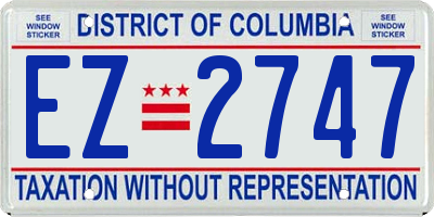 DC license plate EZ2747