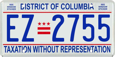 DC license plate EZ2755