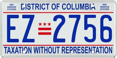 DC license plate EZ2756