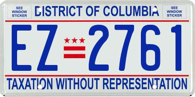 DC license plate EZ2761