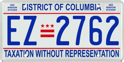 DC license plate EZ2762