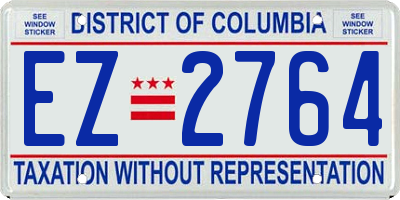 DC license plate EZ2764