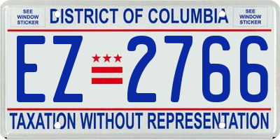 DC license plate EZ2766