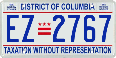 DC license plate EZ2767