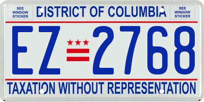 DC license plate EZ2768