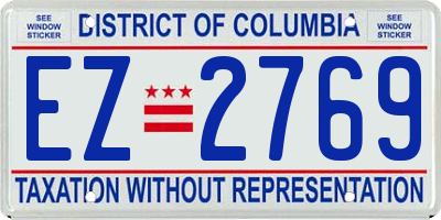 DC license plate EZ2769