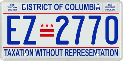 DC license plate EZ2770