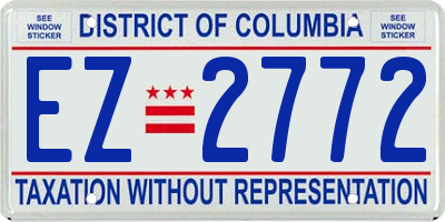 DC license plate EZ2772