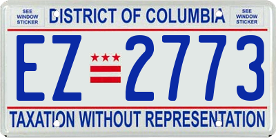 DC license plate EZ2773