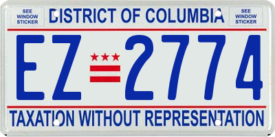 DC license plate EZ2774