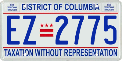 DC license plate EZ2775