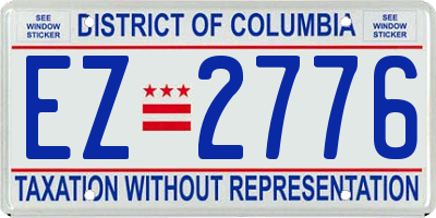 DC license plate EZ2776