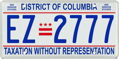 DC license plate EZ2777